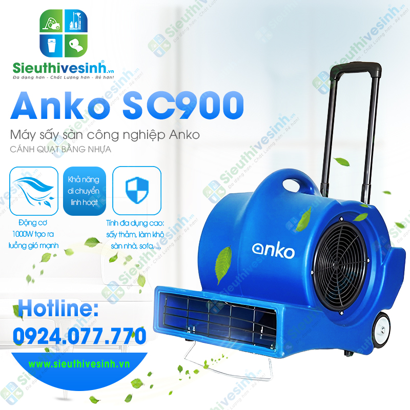 Máy sấy sàn công nghiệp Anko SC900 cánh quạt bằng nhựa