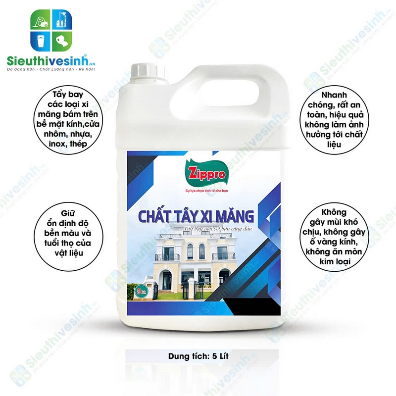 Chất tẩy xi măng Zippro 5lít - Hình 1