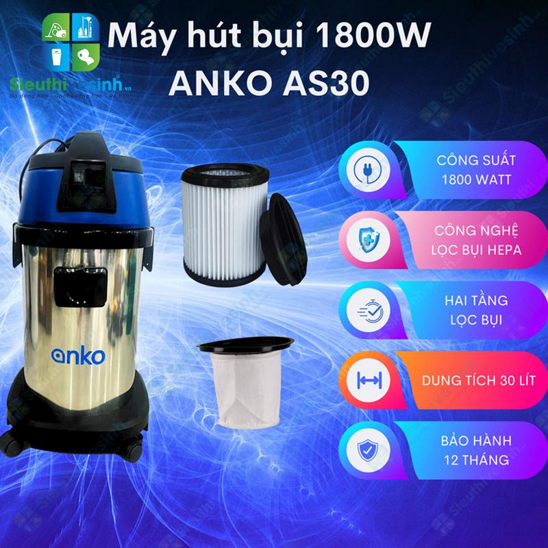 Đặc điểm nổi bật của máy hút bụi Anko AS30 màu xanh