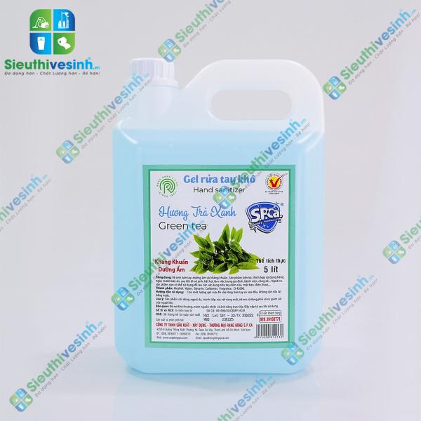 Gel rửa tay khô S.P.Ca. can 5 lít Trà Xanh
