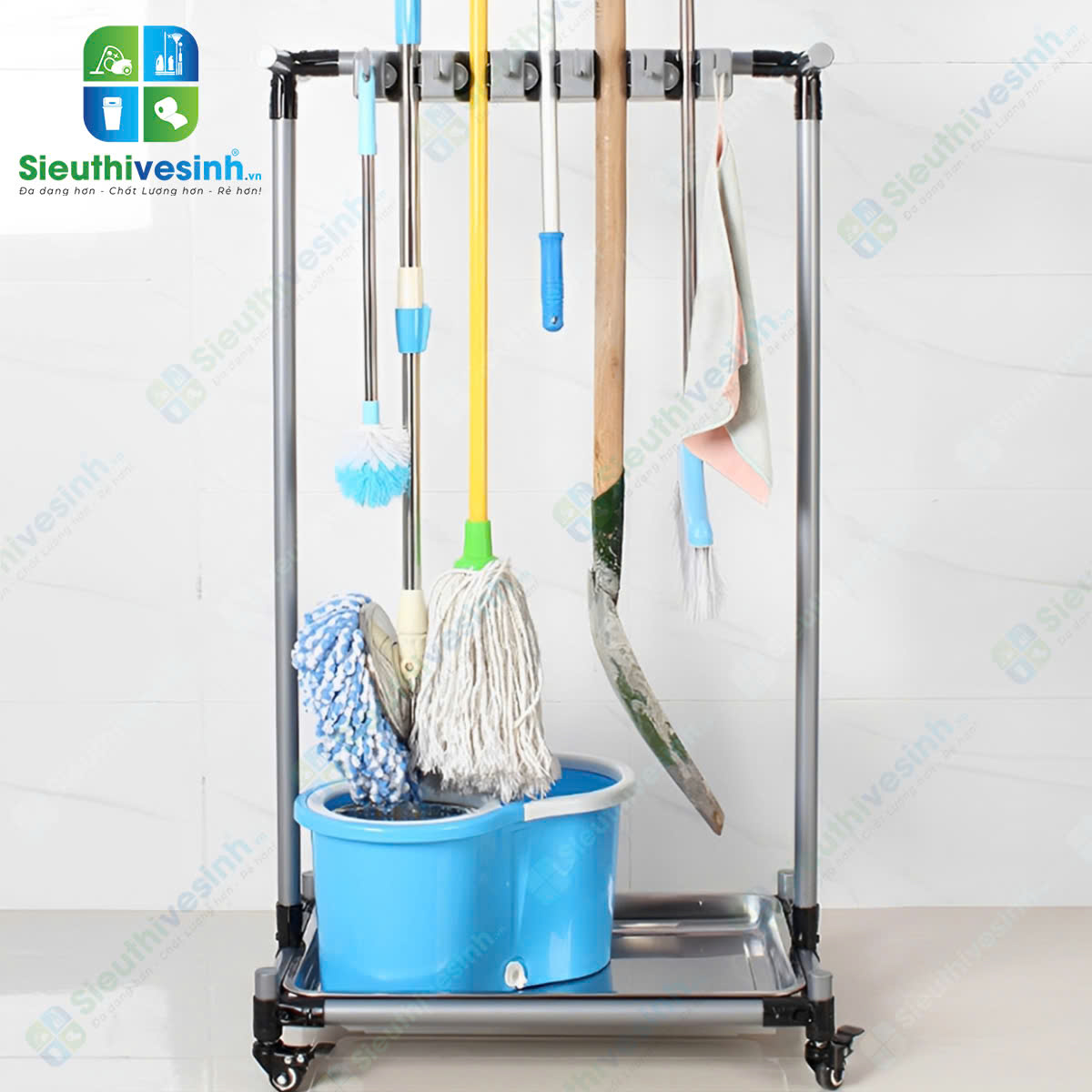 Giá treo cây lau nhà, dụng cụ làm vệ sinh, treo trưng bày FY0506H