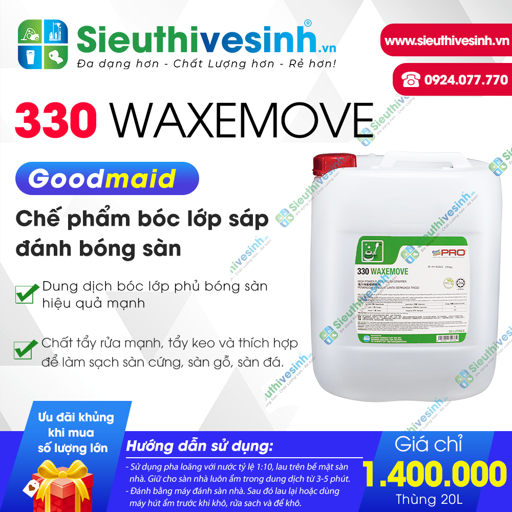 Hóa chất đánh tróc Goodmaid PRO Waxemove 330 - 20L