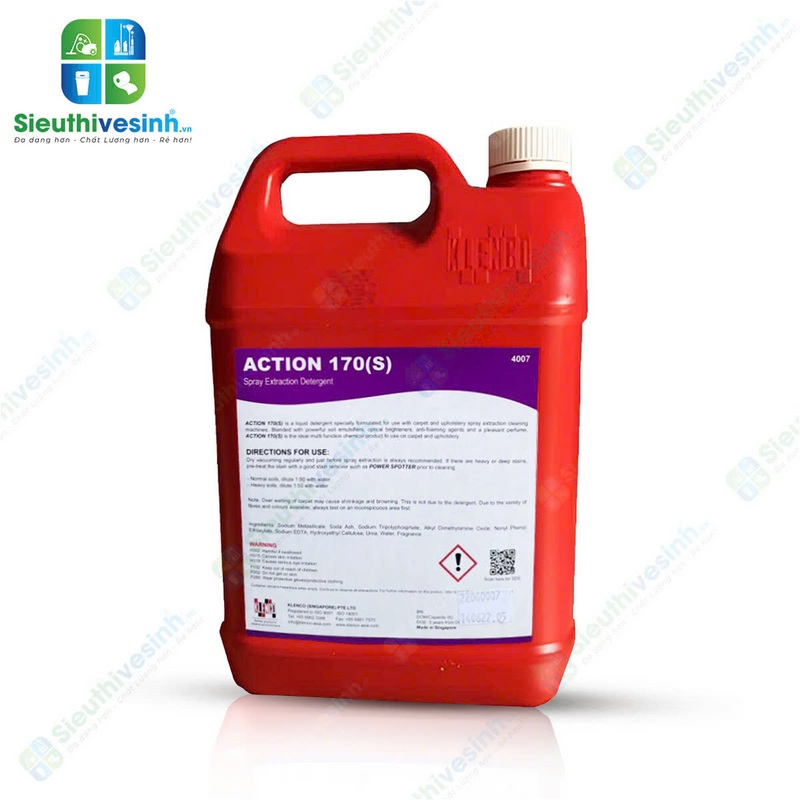 Hóa chất giặt thảm ít bọt Klenco Action 170s - 5L