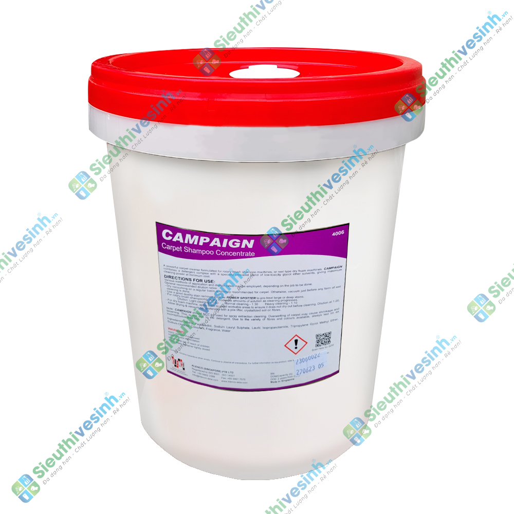 Hóa chất giặt thảm nhiều bọt Klenco Campaign 20L