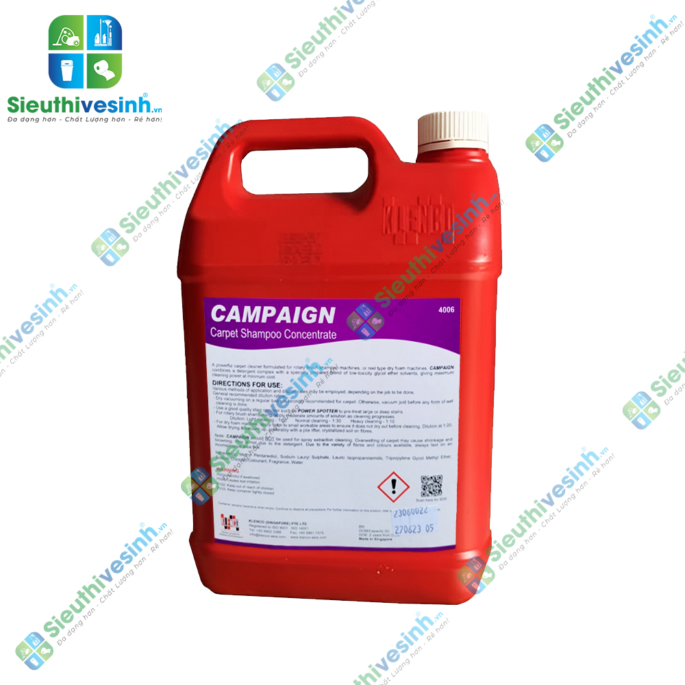 Hóa chất giặt thảm nhiều bọt Klenco Campaign 5L