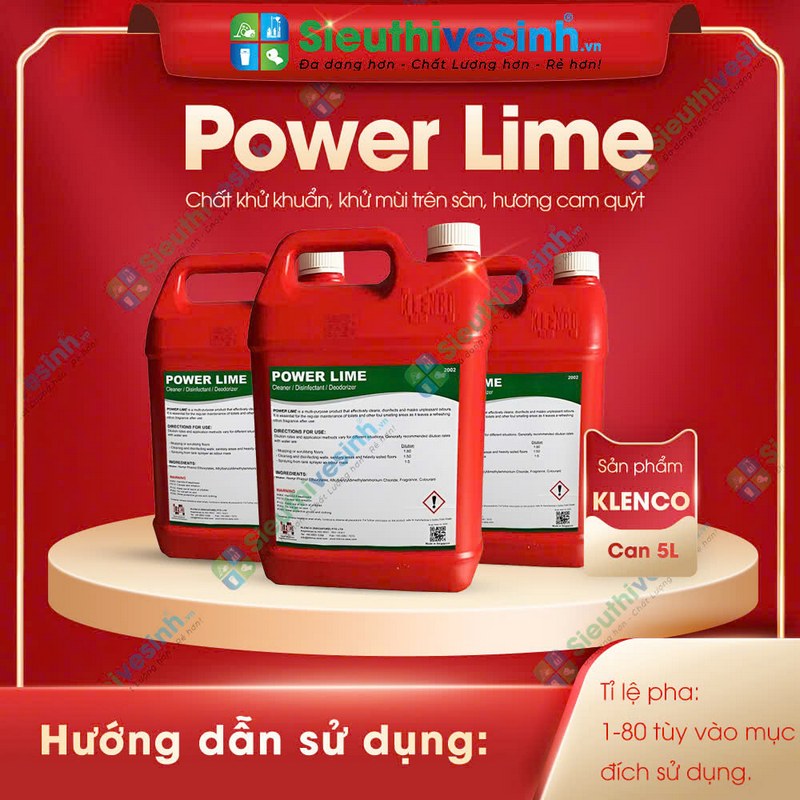 Hóa chất lau sàn khử mùi sát trùng Klenco Power Lime 5L - Hình 1