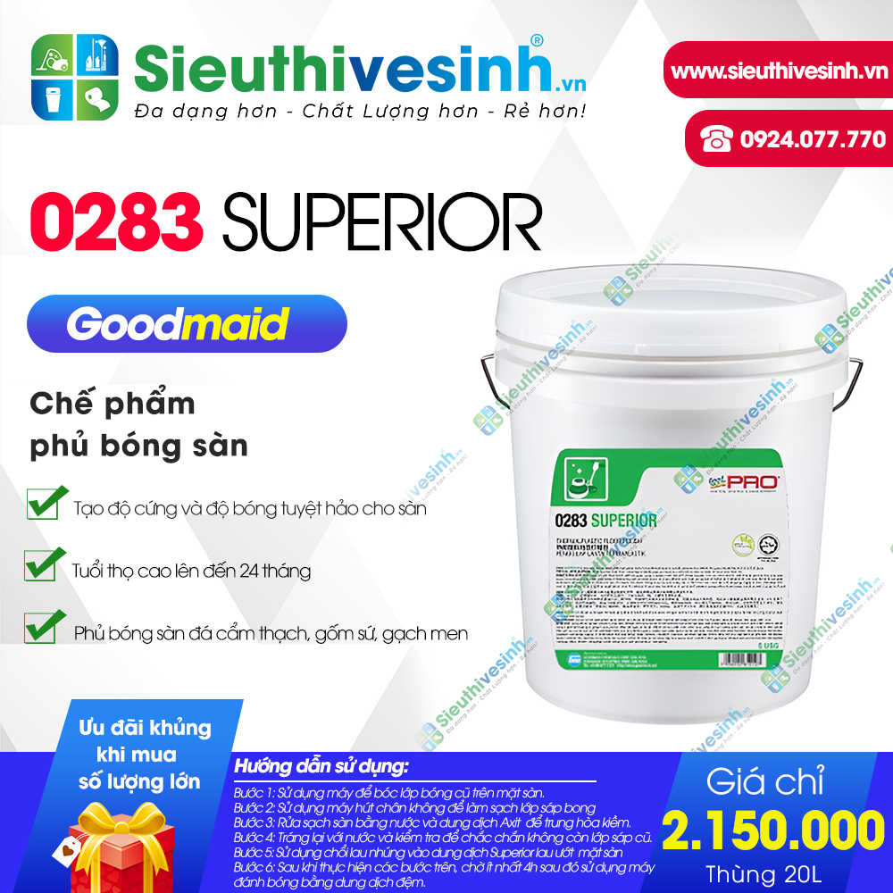 Hóa chất phủ bóng sàn đá Goodmaid PRO Superior 0283 - 20L