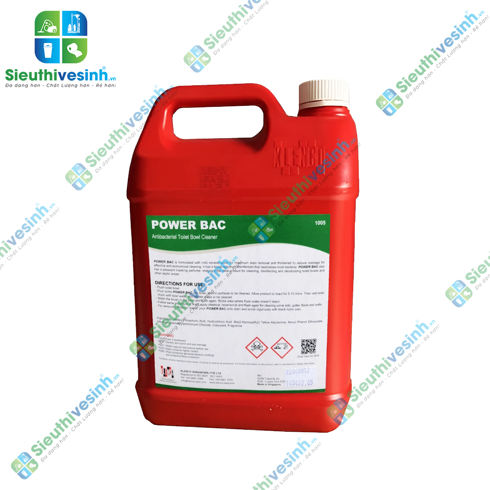 Hóa chất vệ sinh, tẩy bồn cầu Klenco Power Bac 5L