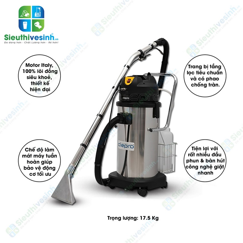 Máy giặt thảm phun hút Clepro C1/40 hình 2