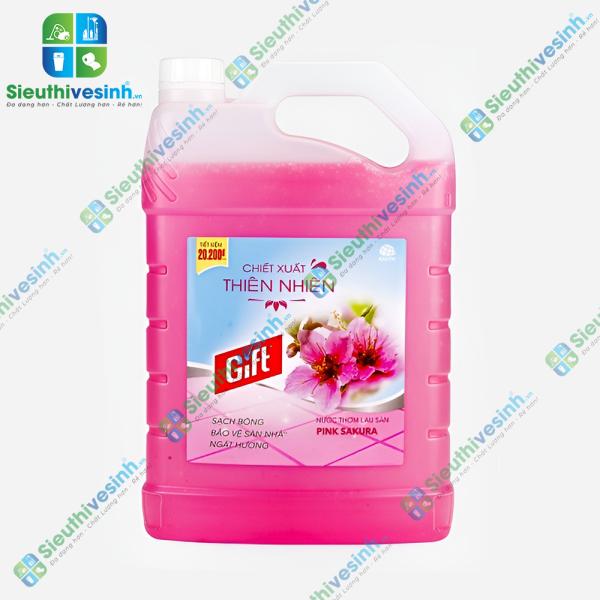 Nước lau sàn Gift Pink Sakura dạng can 3.8kg