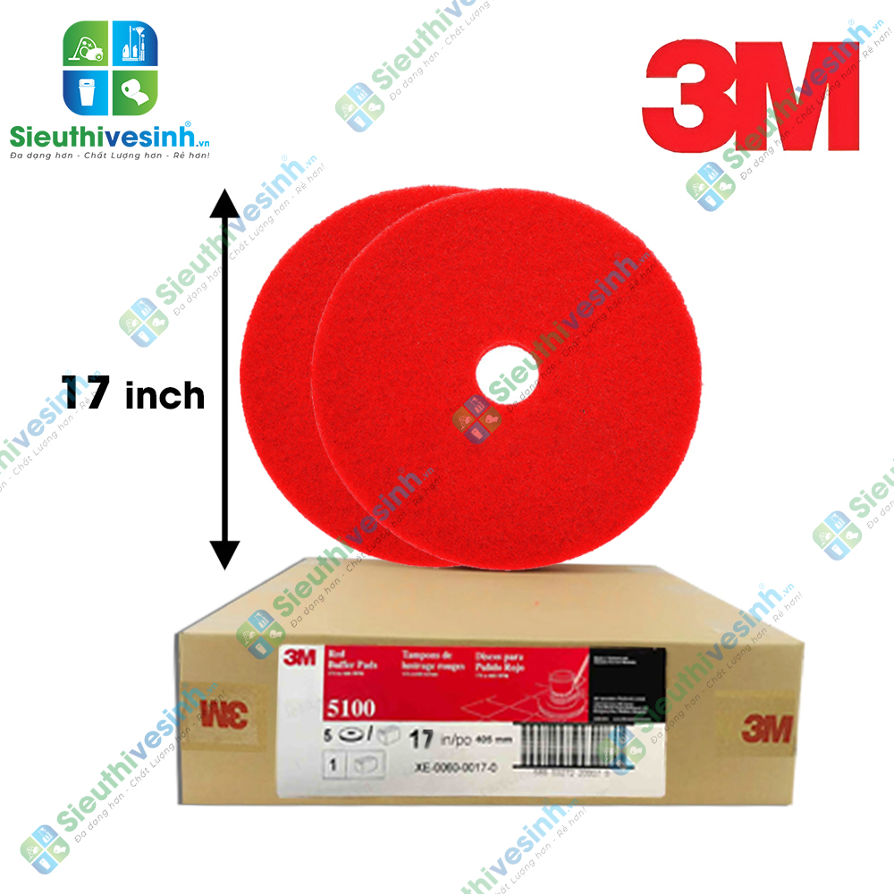 Pad chà sàn 3M 5100 17 inch màu đỏ