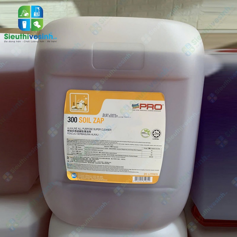 Tẩy rửa sàn đa năng (gốc kiềm) Goodmaid PRO GMP 300 Soil Zap can 20L - Hình 2