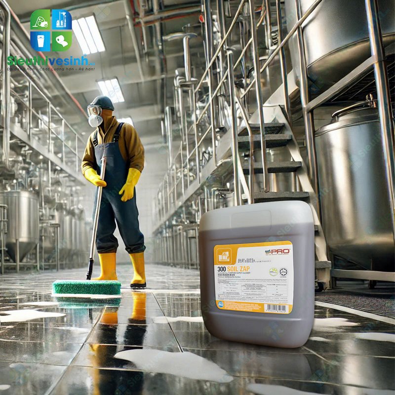 Tẩy rửa sàn đa năng (gốc kiềm) Goodmaid PRO GMP 300 Soil Zap can 20L - Hình 3