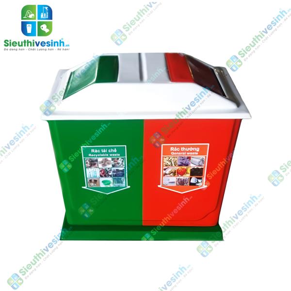 Thùng rác 2 ngăn composite