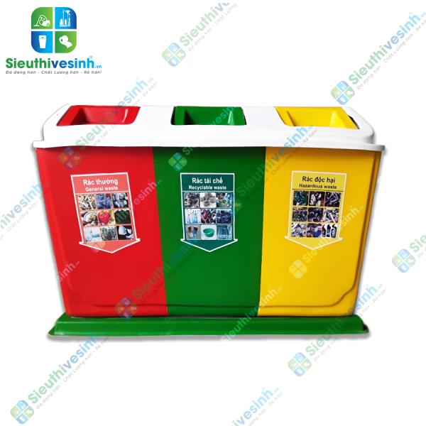 Thùng rác 3 ngăn composite