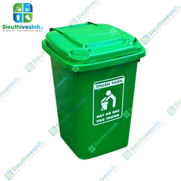 Thùng rác nhựa 60L nắp kín