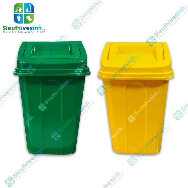 Thùng rác nhựa nắp lật 60L