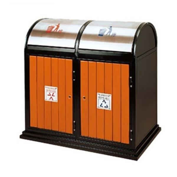 Thùng rác Inox giả gỗ 2 ngăn