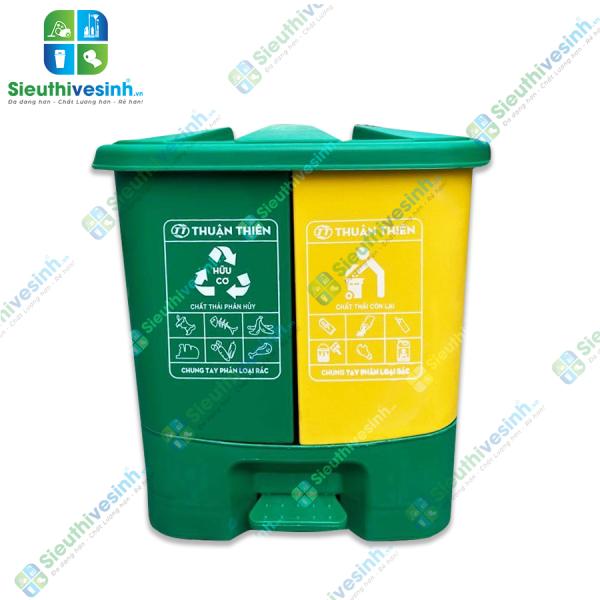 Thùng rác phân loại 2 ngăn 40L