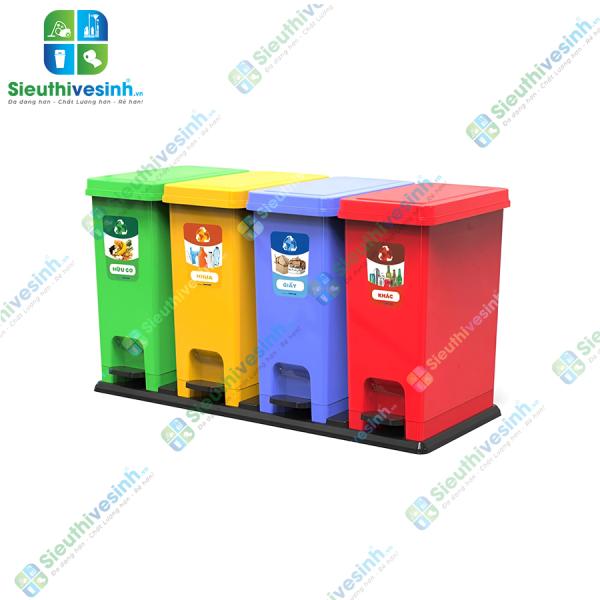 Thùng rác phân loại 4 ngăn