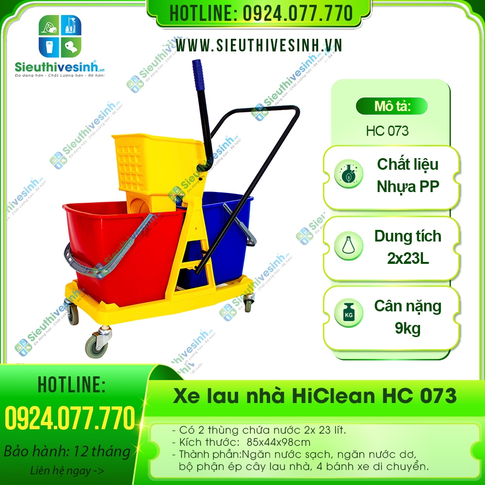Xe đẩy vắt cây lau nhà HiClean HC073
