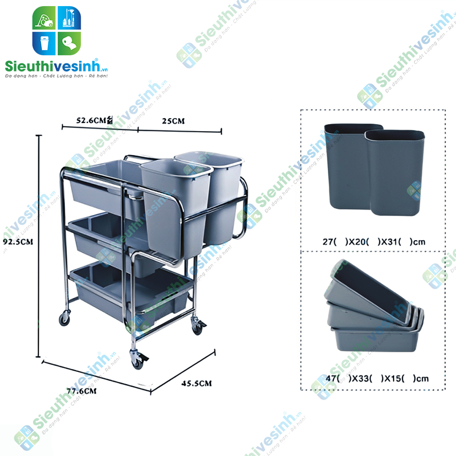 Xe thu gom đồ bẩn HiClean HC167