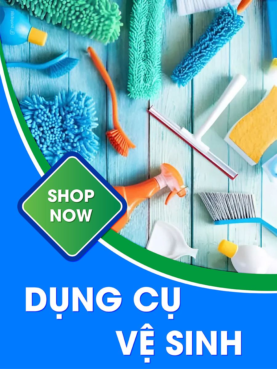 banner dọc dụng cụ vệ sinh
