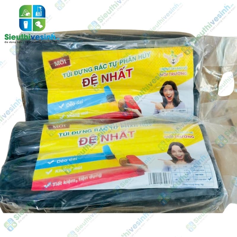 Túi đựng rác Đen Đệ Nhất cực đại 64x78cm (1kg/2 cuộn)