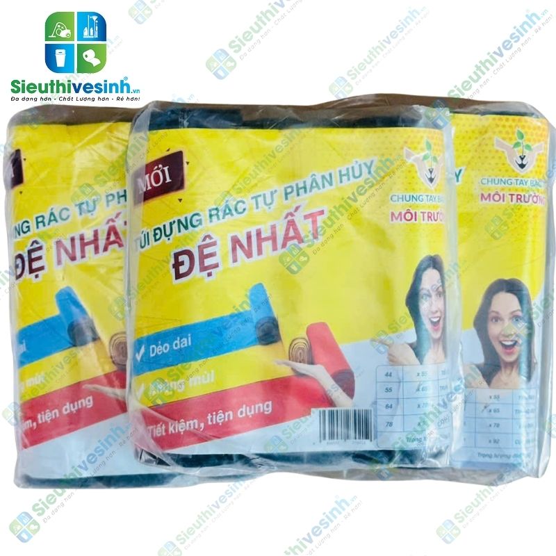 Túi đựng rác đen Đệ Nhất đại 64x78cm (1kg/3 cuộn)