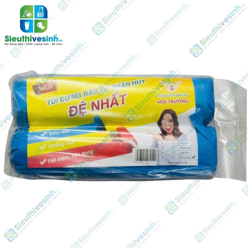 Túi đựng rác MÀU Đệ Nhất cực đại 64x78cm (1kg/2 cuộn)