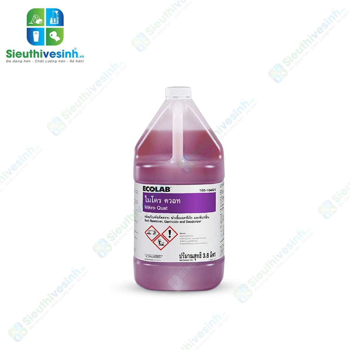 Hóa chất Khử Mùi Khử Trùng Ecolab Mikro Quat 3.8Lit