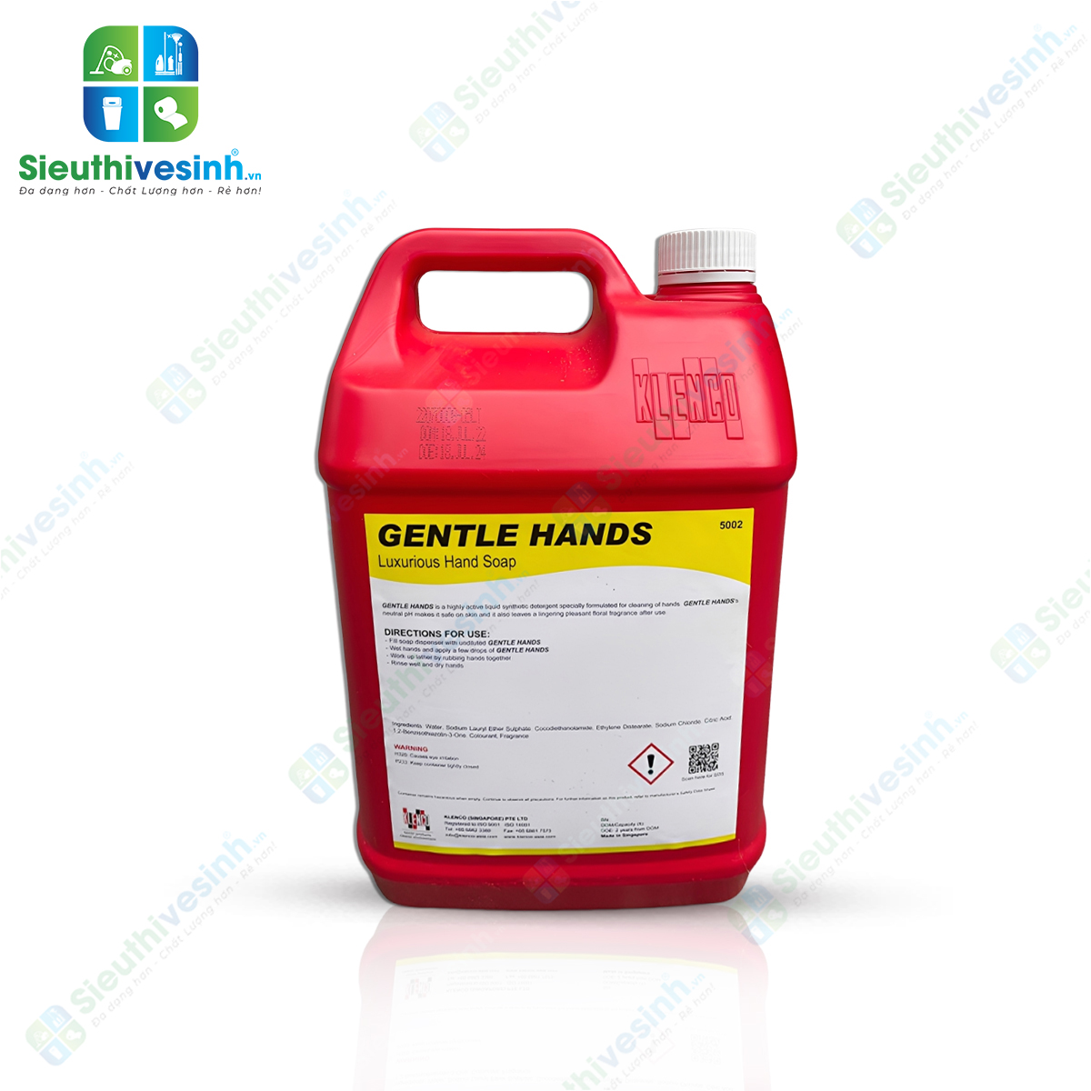 Nước rửa tay diệt khuẩn cao cấp Klenco Gentle Hand can 5 lít