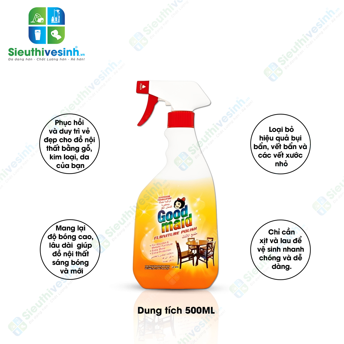 Chai xịt lau bóng đồ nội thất Goodmaid Furniture Polish 500ml