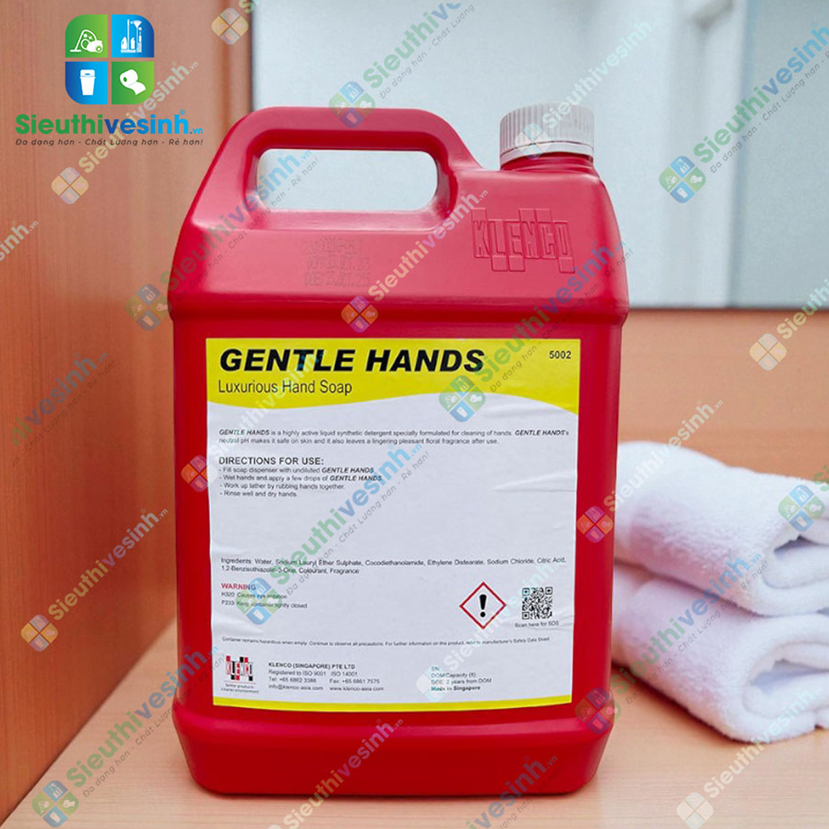 Nước rửa tay diệt khuẩn cao cấp Klenco Gentle Hand 5L