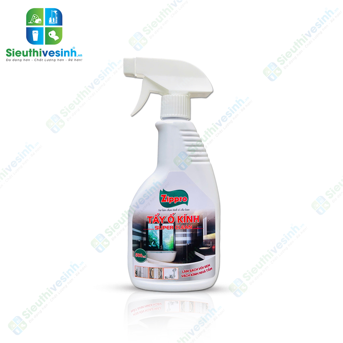 Hóa chất tẩy ố kính Super Clean Zippro 500ml